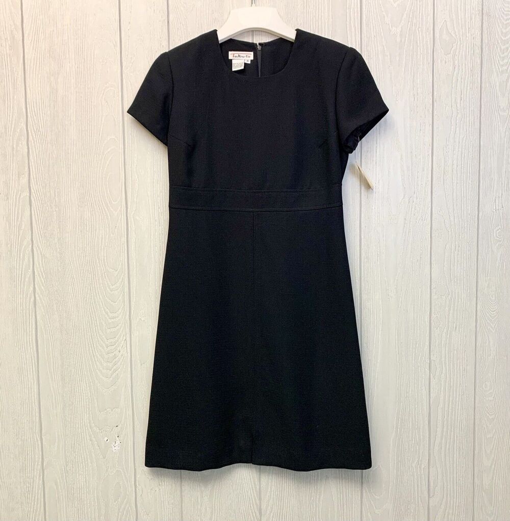 Talbots Black Short Sleeve Dress Size 4 NWT